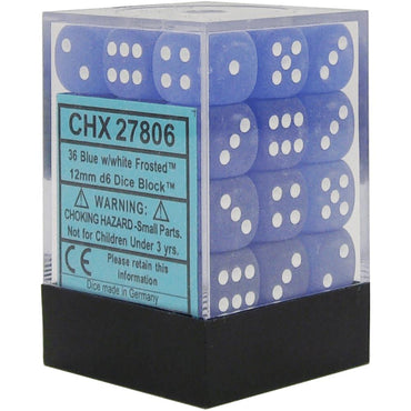 CHX 27806 Frosted 12mm d6 Blue/white Block (36)