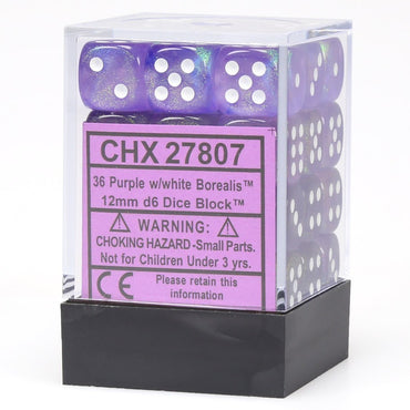 CHX 27807 Borealis 12mm d6 Purple/White Block (36)