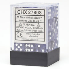 CHX 27808 Nebula 12mm d6 Black/White Block (36)-1