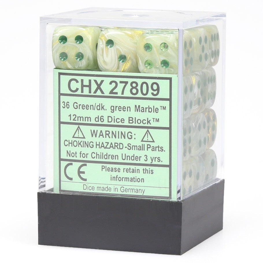CHX 27809 Marble 12mm d6 Green/Dark Green Block (36)-1