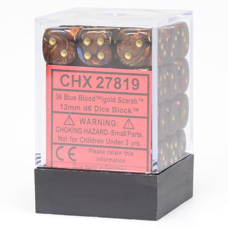 CHX 27819 Scarab 12mm d6 Blue Blood/Gold Block (36)-1