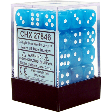 CHX 27846 Cirrus 12mm d6 Light Blue/White Block (36)