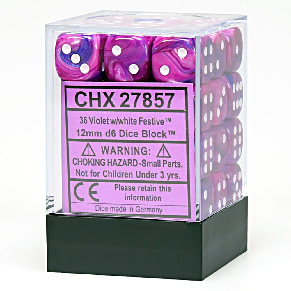 CHX 27857 Festive 12mm d6 Violet/White Block (36)-1