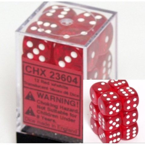 CHX 23604 Translucent 16mm d6 Red/white Block (12)-1