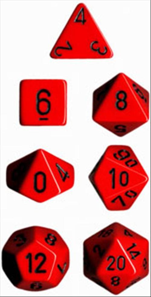 CHX 25414 Opaque Polyhedral Red/black 7-Die Set-1