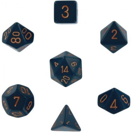 CHX 25426 Opaque Polyhedral Dusty Blue/Copper 7-Die Set-1