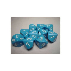 CHX 26216 Opaque Light Blue/White Set of Ten d10s-1