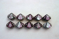 CHX 26232 Gemini Polyhedral Purple-Steel/White Set of Ten d10s-1