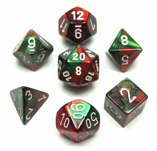 CHX 26431 Gemini Green-Red/White 7-Die Set-1