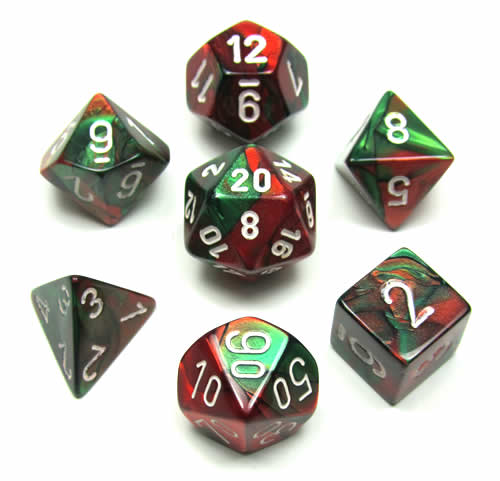 CHX 26431 Gemini Green-Red/White 7-Die Set