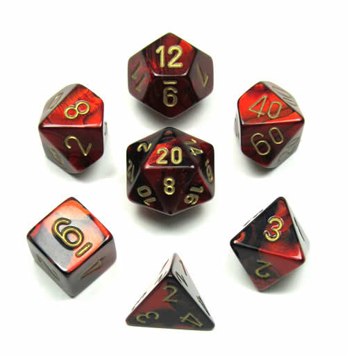 CHX 26433 Gemini Black-Red/Gold 7-Die Set