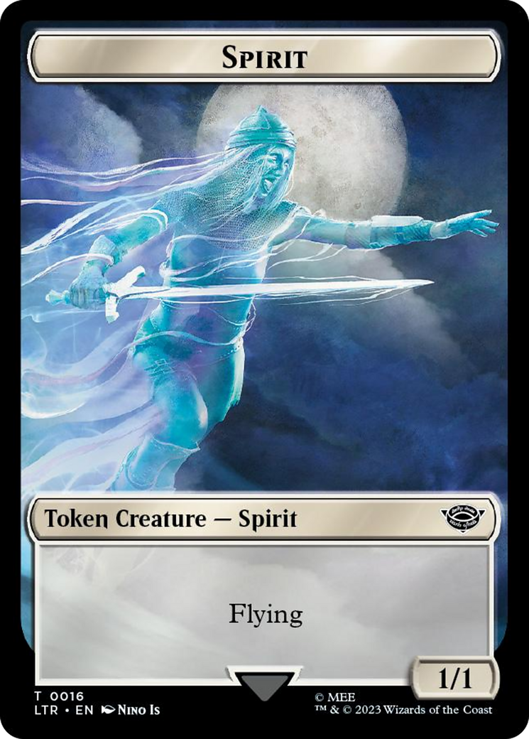 Spirit // Food (0022) Double-Sided Token (Surge Foil) [The Lord of the Rings: Tales of Middle-Earth Tokens]-1