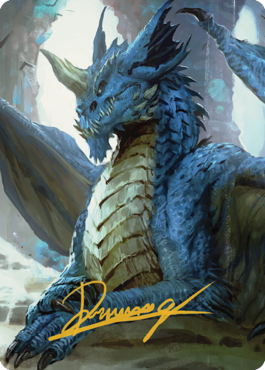 Young Blue Dragon Art Card (Gold-Stamped Signature) [Commander Legends: Battle for Baldur's Gate Art Series]-1
