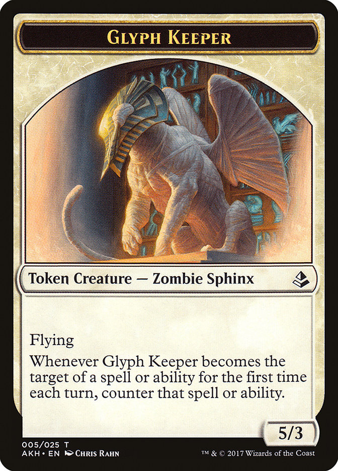 Glyph Keeper // Warrior Double-Sided Token [Amonkhet Tokens]-1