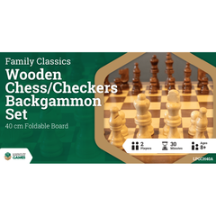 LPG Wooden Folding Chess/Checkers/Backgammon Set 40cm-1