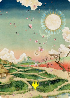Plains 1 Art Card (Gold-Stamped Signature) [Kamigawa: Neon Dynasty Art Series]-1