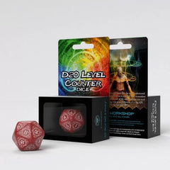 Q Workshop D20 Red & White Card Game Level Counter-1
