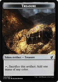 Treasure // Human Double-Sided Token [Commander 2019 Tokens]-1