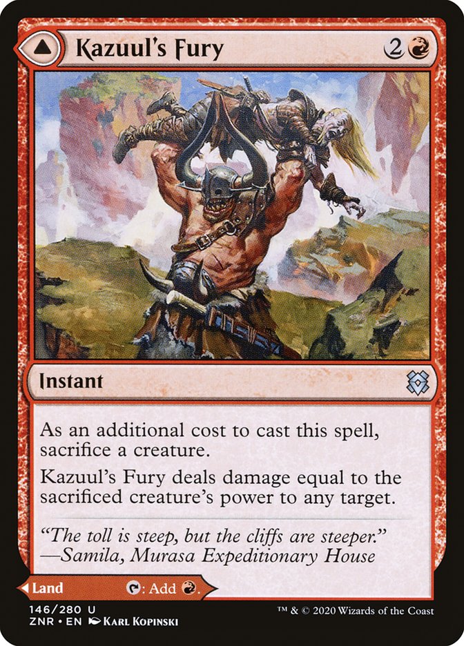 Kazuul's Fury // Kazuul's Cliffs [Zendikar Rising]-1