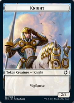 Knight // Saproling Double-Sided Token [Dungeons & Dragons: Adventures in the Forgotten Realms Commander Tokens]-1