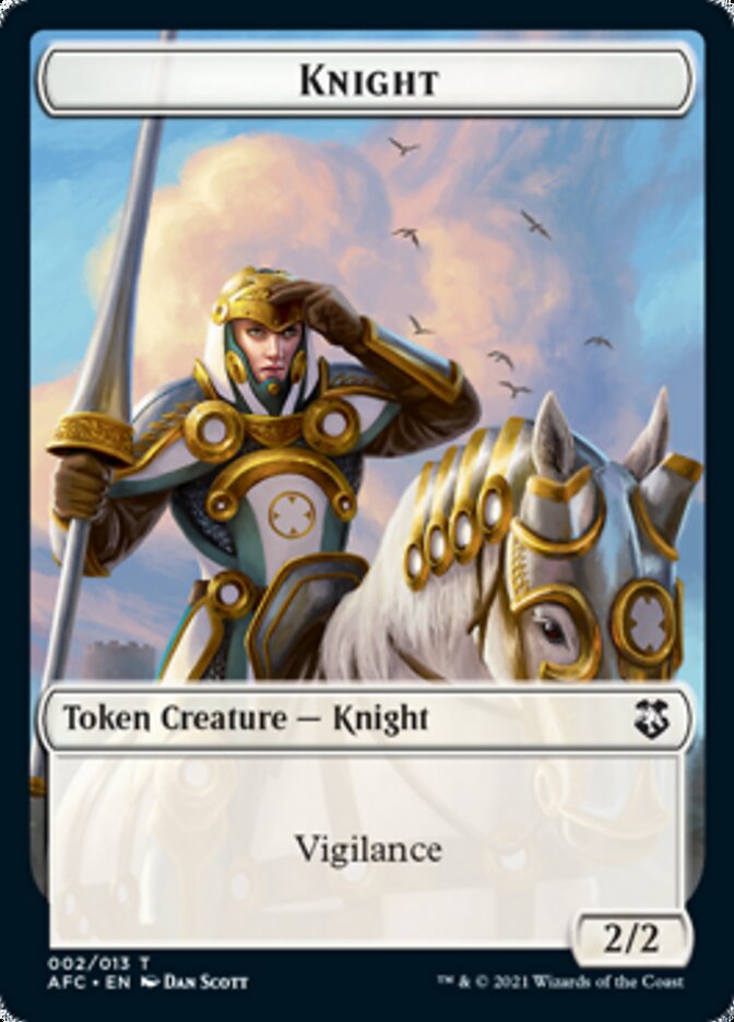 Knight // Saproling Double-Sided Token [Dungeons & Dragons: Adventures in the Forgotten Realms Commander Tokens]-1