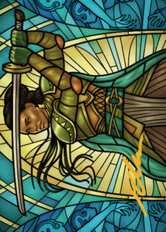 Shanna, Purifying Blade Art Card 2 (Gold-Stamped Signature) [Dominaria United Art Series]-1