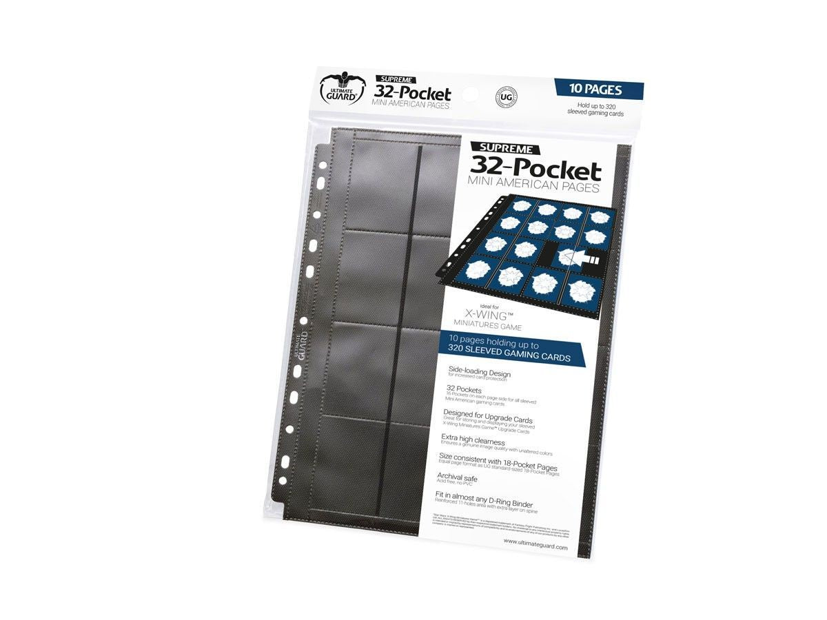 Ultimate Guard 32 Pocket Pages Mini American Black (10)
