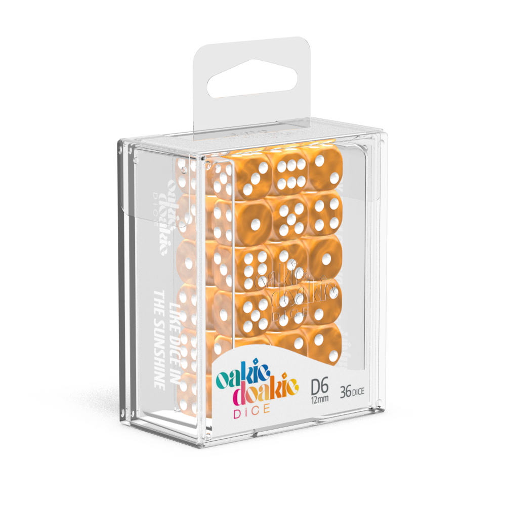 Oakie Doakie Dice D6 12 mm Marble - Orange (36)-1