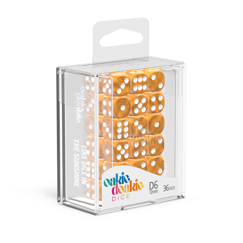 Oakie Doakie Dice D6 12 mm Marble - Orange (36)-1