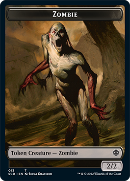 Zombie // Zombie Knight Double-Sided Token [Starter Commander Decks]-1