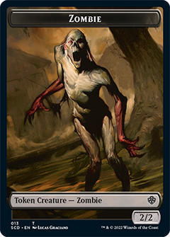 Zombie // Zombie Knight Double-Sided Token [Starter Commander Decks]-1