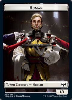 Human (001) // Vampire (007) Double-Sided Token [Innistrad: Crimson Vow Tokens]-1