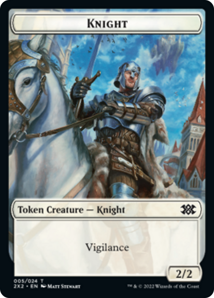 Worm // Knight Double-Sided Token [Double Masters 2022 Tokens]-2