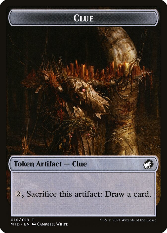 Wolf (014) // Clue (016) Double-Sided Token [Challenger Decks 2022 Tokens]-2