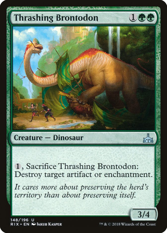 Thrashing Brontodon [Rivals of Ixalan]-1