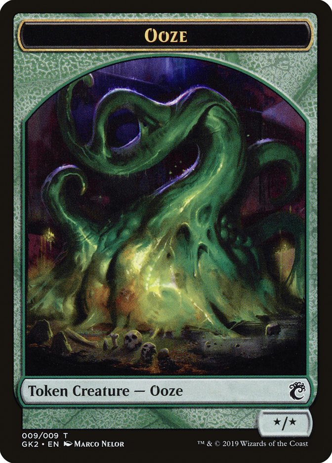 Ooze // Frog Lizard Double-Sided Token [Ravnica Allegiance Guild Kit Tokens]-1