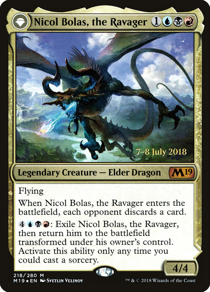 Nicol Bolas, the Ravager // Nicol Bolas, the Arisen [Core Set 2019 Prerelease Promos]-1