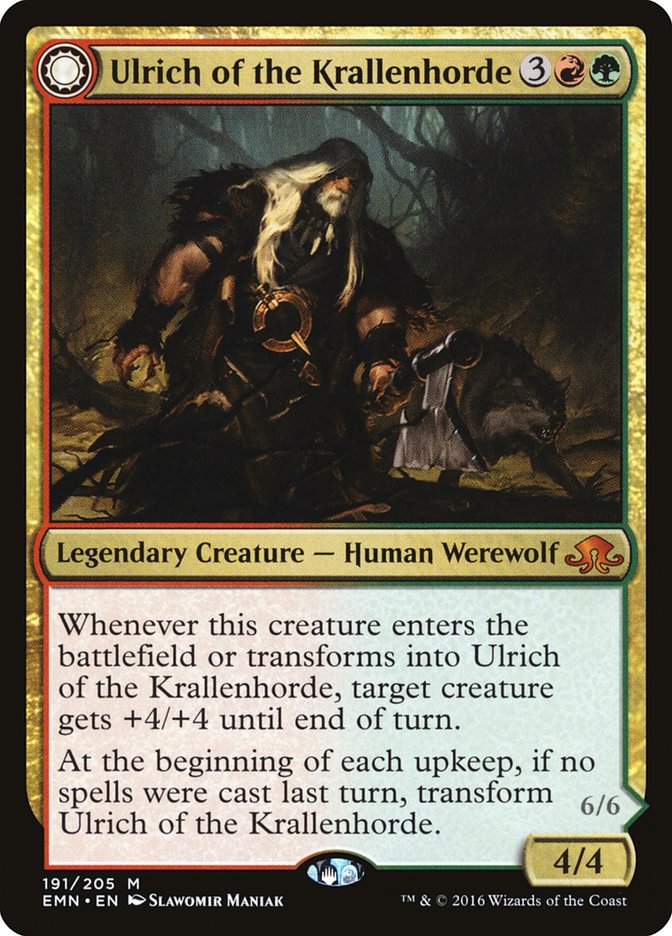Ulrich of the Krallenhorde // Ulrich, Uncontested Alpha [Eldritch Moon]-1