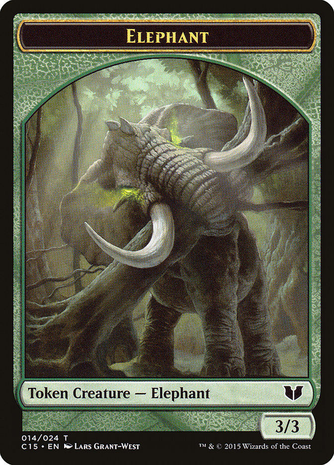 Zombie // Elephant Double-Sided Token [Commander 2015 Tokens]-2