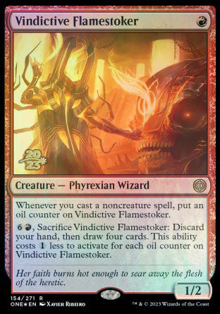 Vindictive Flamestoker [Phyrexia: All Will Be One Prerelease Promos]-1