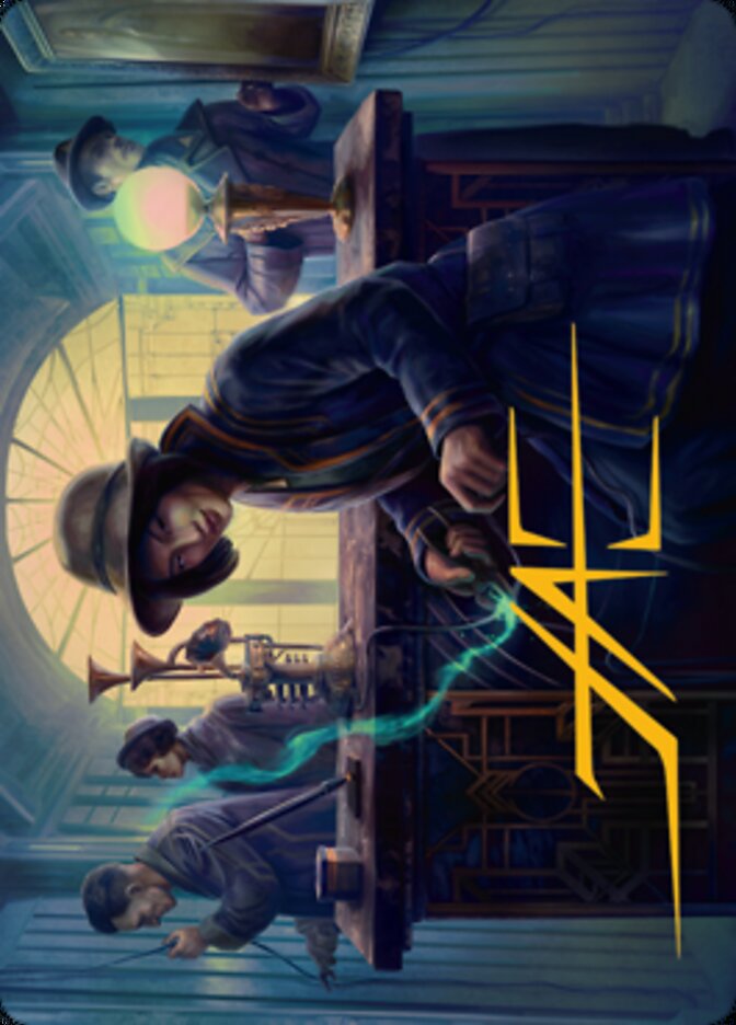 Wiretapping Art Card (Gold-Stamped Signature) [Streets of New Capenna Art Series]-1