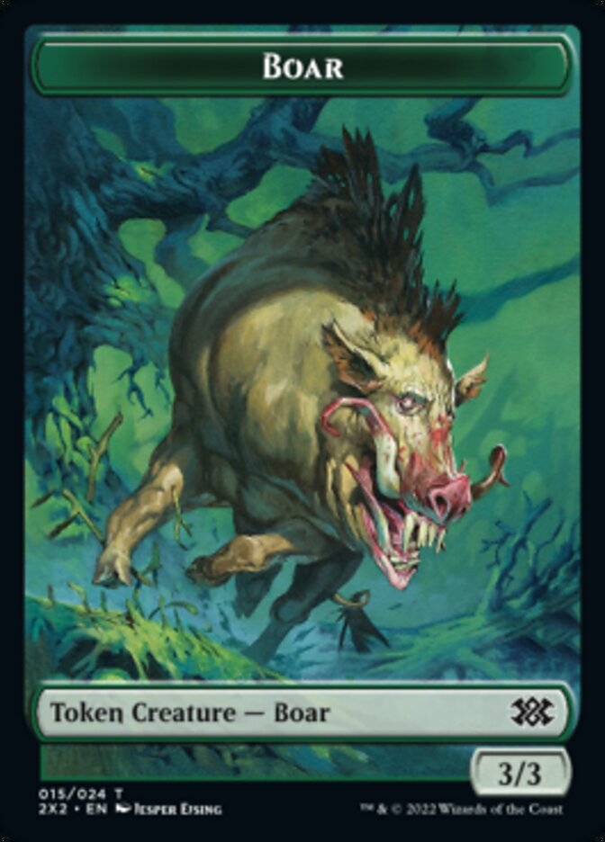 Boar // Soldier Double-Sided Token [Double Masters 2022 Tokens]-1