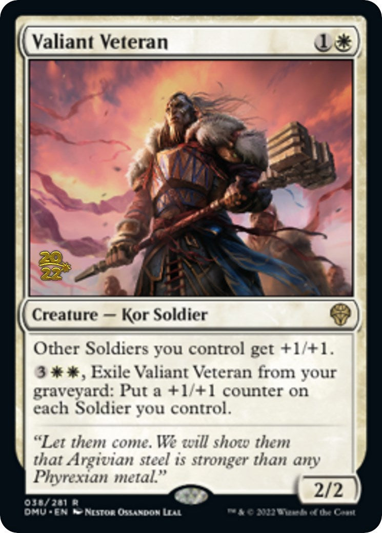 Valiant Veteran [Dominaria United Prerelease Promos]-1