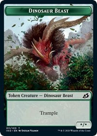 Dinosaur Beast // Human Soldier (005) Double-Sided Token [Ikoria: Lair of Behemoths Tokens]-1