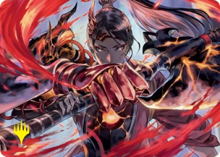 Risona, Asari Commander Art Card (Gold-Stamped Signature) [Kamigawa: Neon Dynasty Art Series]-1