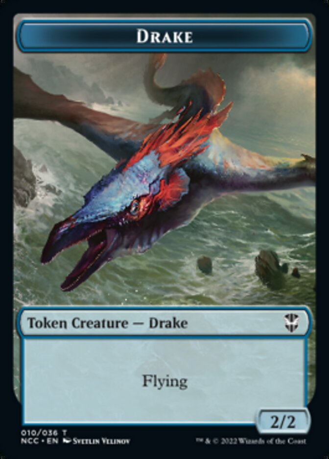 Zombie // Drake Double-Sided Token [Streets of New Capenna Commander Tokens]-2