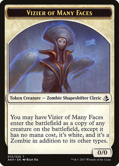 Vizier of Many Faces // Zombie Double-Sided Token [Amonkhet Tokens]-1