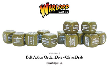 Bolt Action Orders Dice - Olive Drab (12)