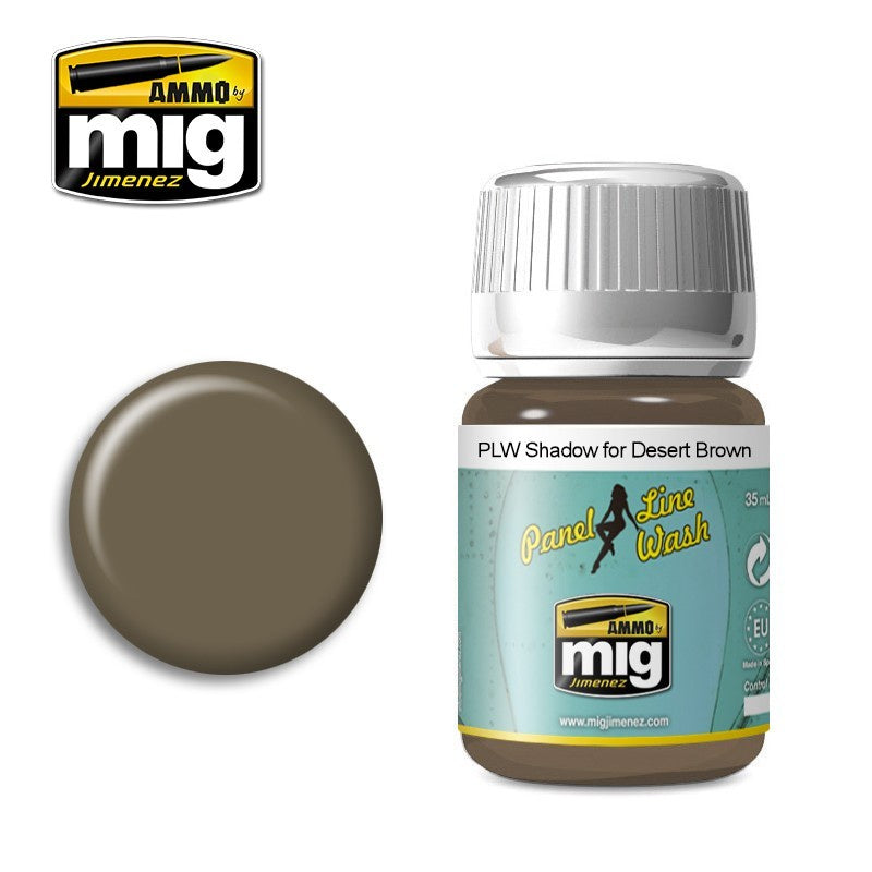 Ammo by MIG Panel Line Wash Shadow for Desert Brown 35ml-1