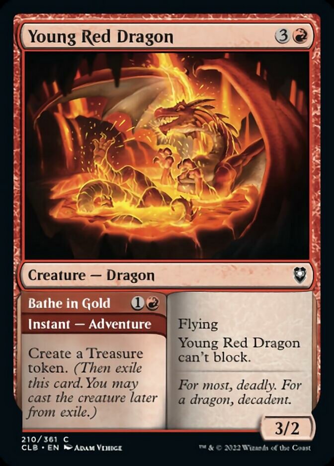 Young Red Dragon // Bathe in Gold [Commander Legends: Battle for Baldur's Gate]-1